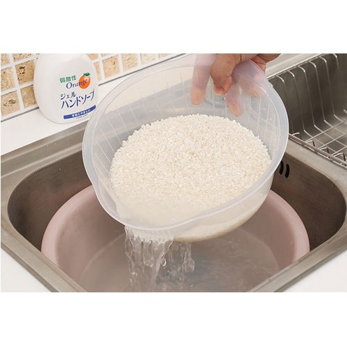 Giá vo gạo Inomata Nhật Bản 23cm, 25cm thiết kế tiện lợi, thoát nước thông minh, nhựa PP kháng khuẩn, không chứa BPA