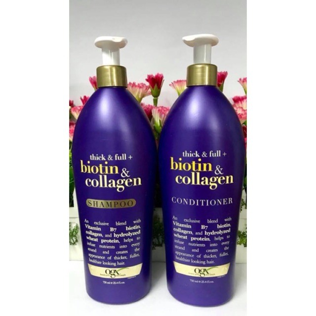 Bộ dầu gội xả  Biotin chai 750ml có vòi của Mỹ