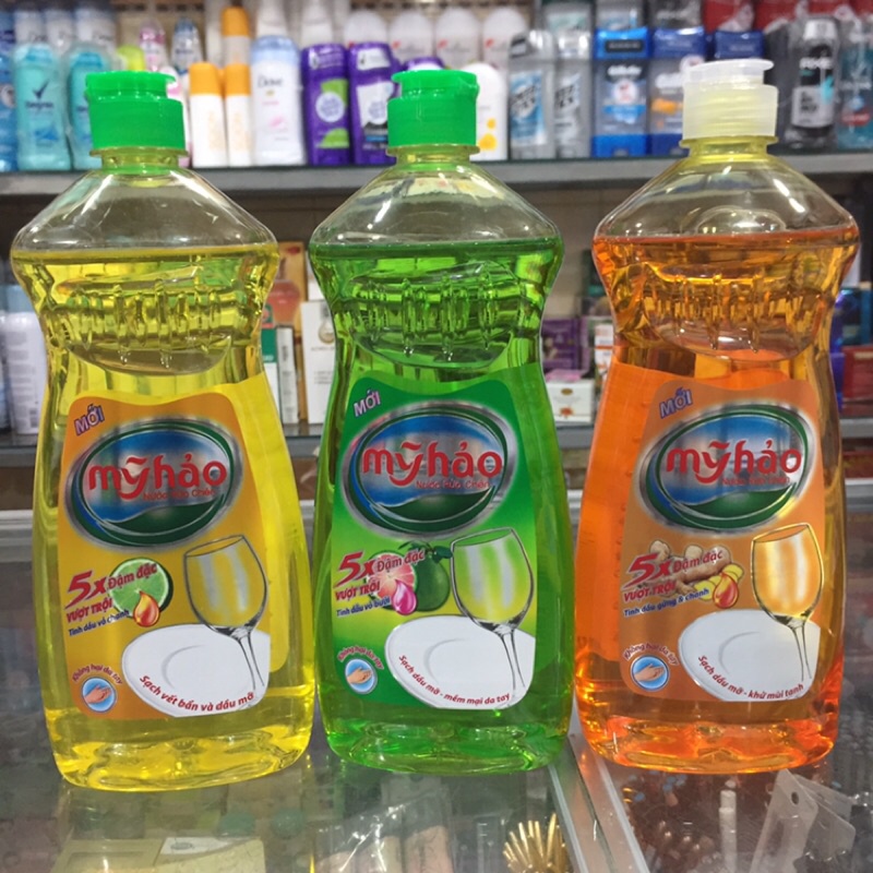 Nước rửa chén Mỹ Hảo đậm đặc tinh dầu gừng và chanh, buởi 750g