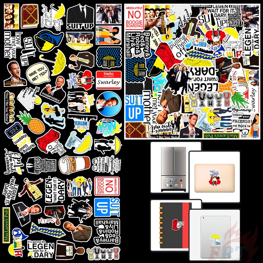 Bộ 50 Hình Dán Chống Thấm Nước Hình Phim How I Met Your Mother Độc Đáo