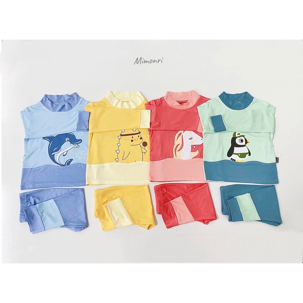 [SALE] Bộ Thun Lạnh Dài Tay Bé Trai, Bé Gái KIMCHIBABY Cổ 3P Pokemon, Bộ Quần Áo Cho Bé Mặc Nhà KWTD2215
