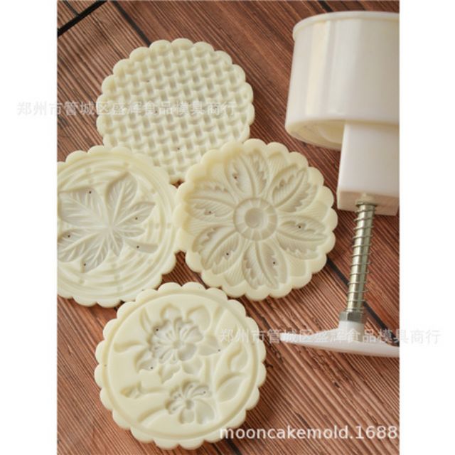 Bộ khuôn trung thu lò xo 2019 Lá Phong 4 mặt 1 nhấn size 150g và 200g