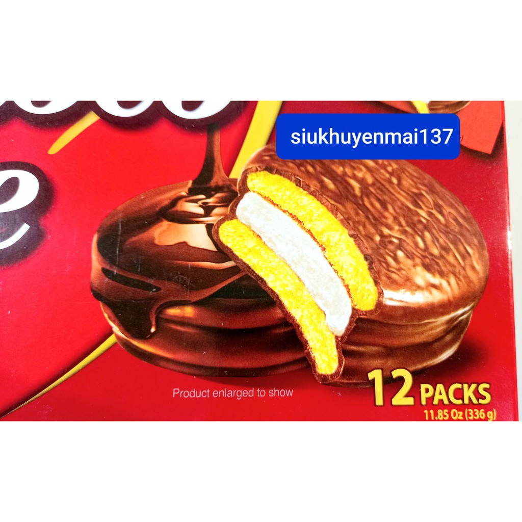 hộp 336 gr chocopie lotte 12 cái (2 vị ).10.2022