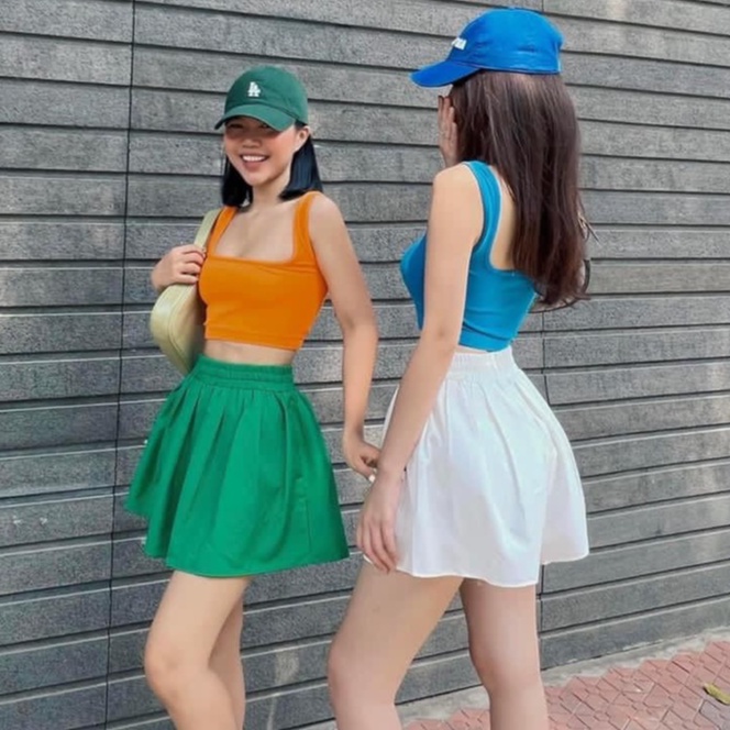 Quần short đùi nữ cạp chun phom rộng, quần sooc vải mát đi biển 2 lớp nhiều màu