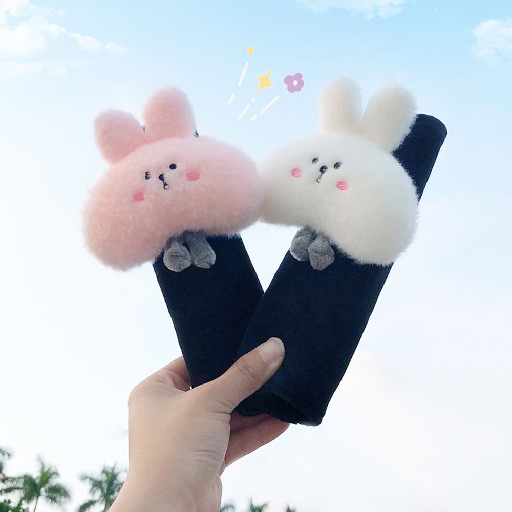 LANFY Interior Accessories Car Neck Pillow Universal Car Neck Support Cat Headrest Pillow Seat Belt Shoulder Cover Lumbar Support Stuffed Toys Cute Rabbit Seat Cushion Safety Car Seat Supports
