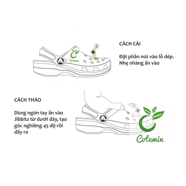 Sticker Nút Cài Dép Jibbitz Charm Gắn Dép Sục Crocs Cá Sấu Duet Sport Crocband Bayaband | BigBuy360 - bigbuy360.vn