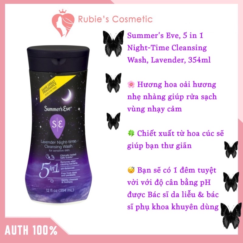 Dung dịch vệ sinh Summer's Eve Lavender Night-time Cleansing Wash