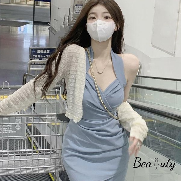Đầm hai dây MURIOKI ôm dáng phong cách Hàn Quốc thời trang thanh lịch cho nữ 2022