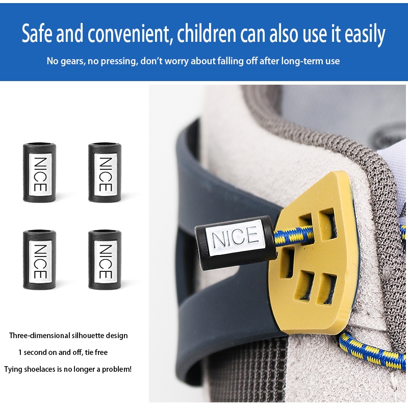 1 Cặp Dây Buộc Giày Thể Thao Không Cần Buộc Co Giãn 25 Màu