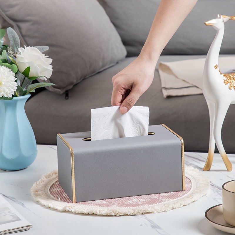 Hộp đựng khăn giấy bằng da phong cách đơn giản hiện đại cao cấp