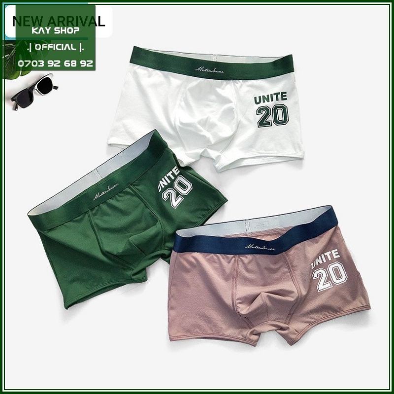 [NEW HOT] Quần lót nam sexy bộ sưu tập mới kiểu dáng boxer UNITE 20 lưng bóng - Quần sịp nam cao cấp tôn mông tôn dáng