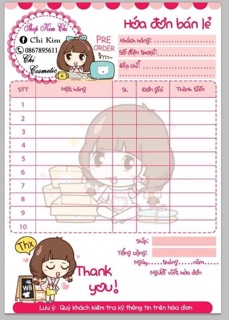 Hoá đơn in theo yêu cầu