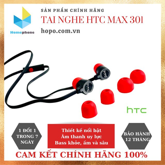 [SALE SỐC] Tai Nghe HTC Max 301 Chính Hãng Bóc Máy. Âm Thanh Cực Phê Thiết Kế Cực Sang. Màu Sắc HIện Đại