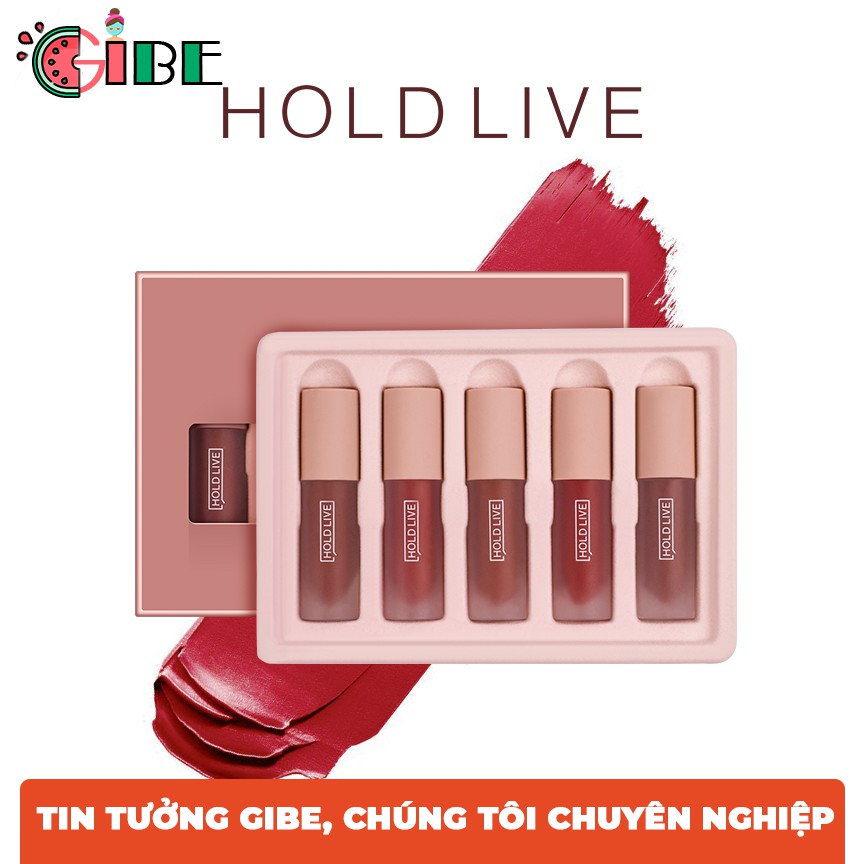 Set 5 thỏi Hold Live Light Matte Lip Glaze Suit với nhiều màu đỏ được ưa chuộng nhất hiện nay