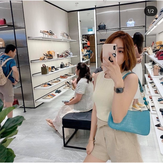 Túi pedro kẹp nách - sẵn nude đen