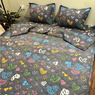 Set 5 món chăn hè ga gối mẫu TIM NHÍ NÂU, Mẫu mới nhất vừa được cập nhật