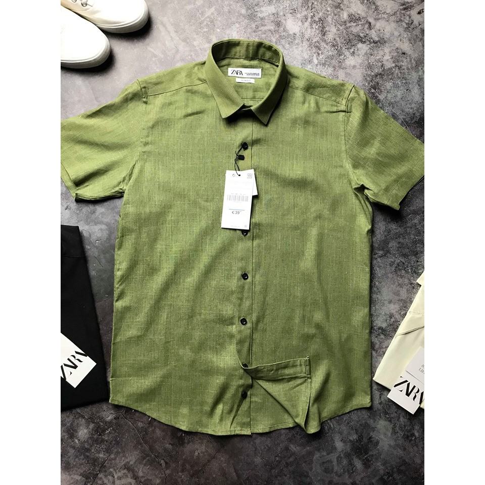 Áo Sơmi Đũi Cổ Bẻ Tay Ngắn | BigBuy360 - bigbuy360.vn