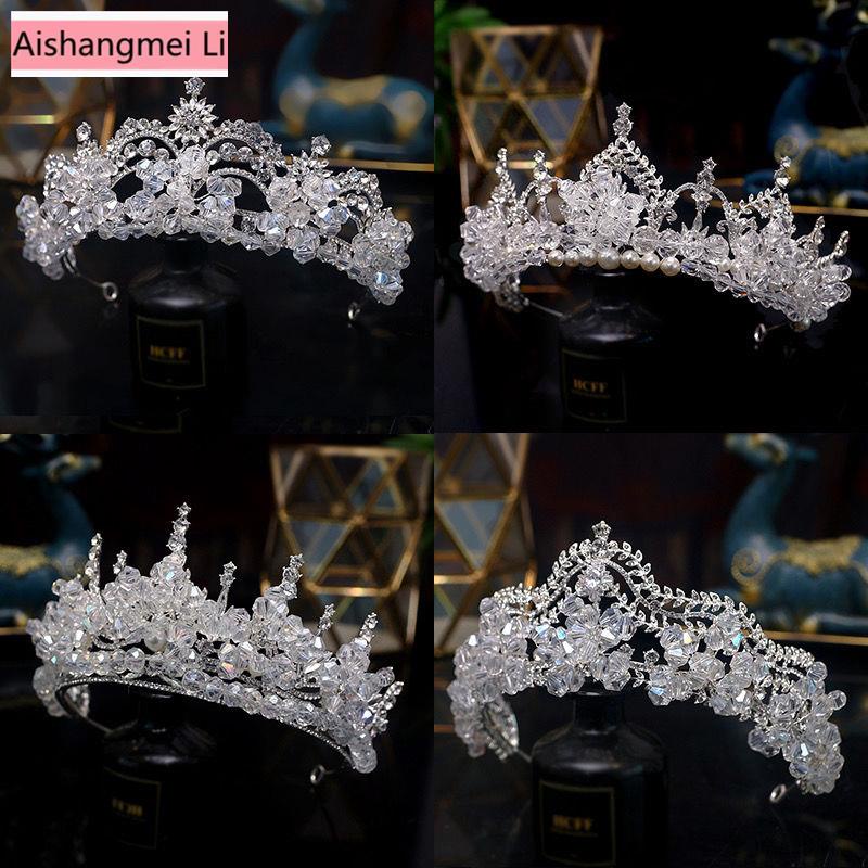 [Aishang Đẹp Mắt] Vương Miện Đính Pha Lê Sang Trọng Phụ Kiện Cài Tóc Cô Dâu Trong Ngày Cưới Cô Dâu