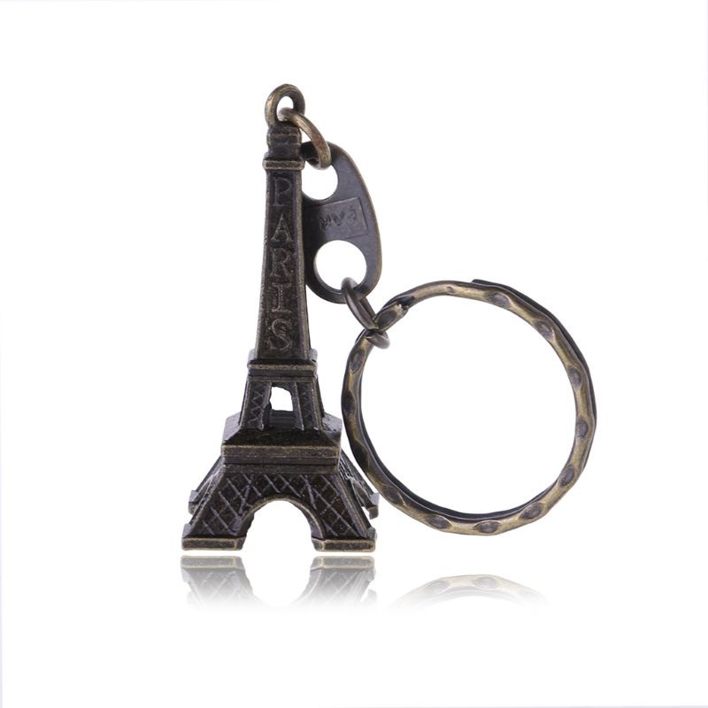 Mô hình tháp Eiffel nhỏ bằng hợp kim cổ điển tông màu đồng phong cách cổ điển dùng để trang trí