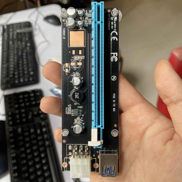 Tụ Điện Pcie Riser 6pin 1x Sang 16x Usb - 6pin Chuyên Dụng