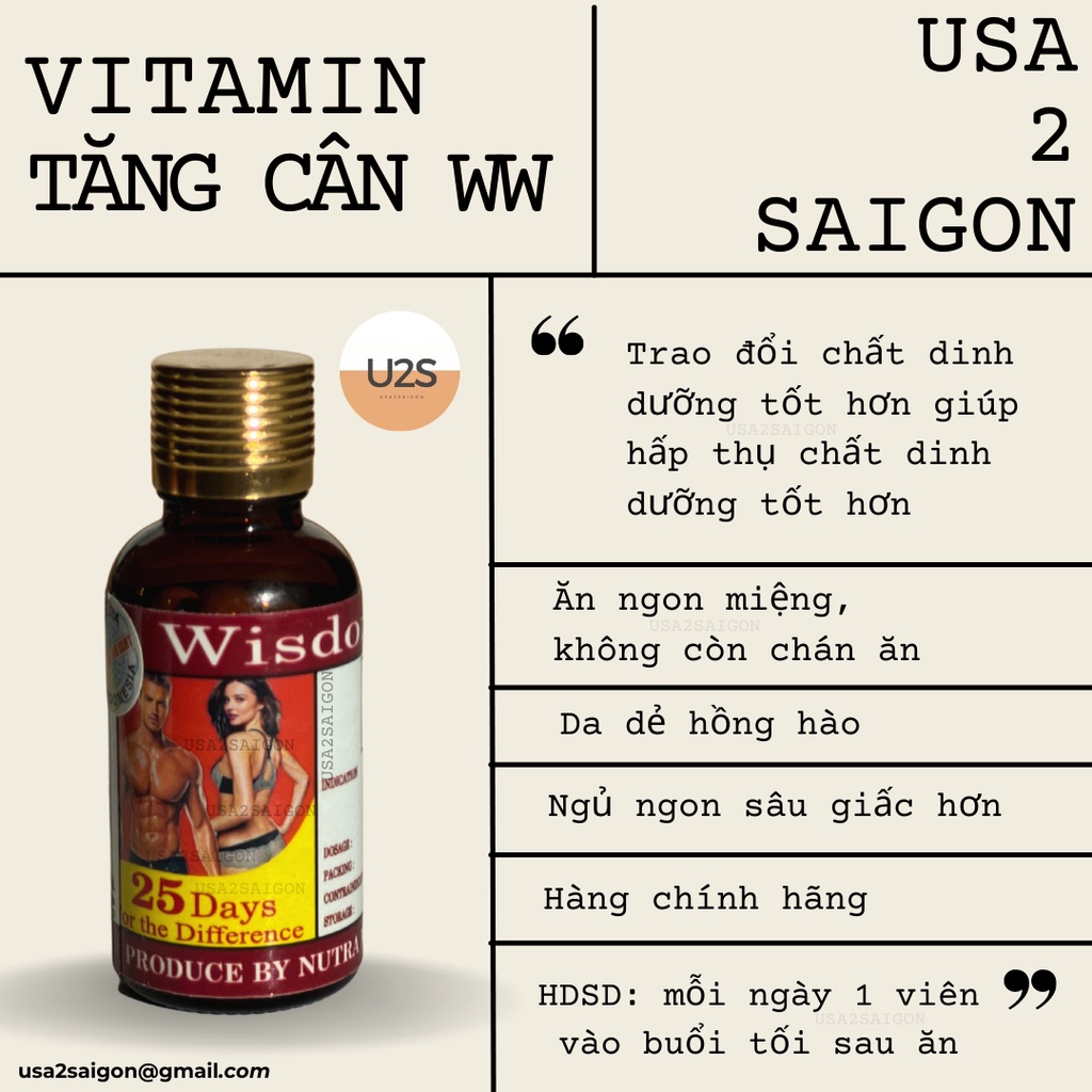 Vitamin hỗ trợ tăng cân Wisdom Weight