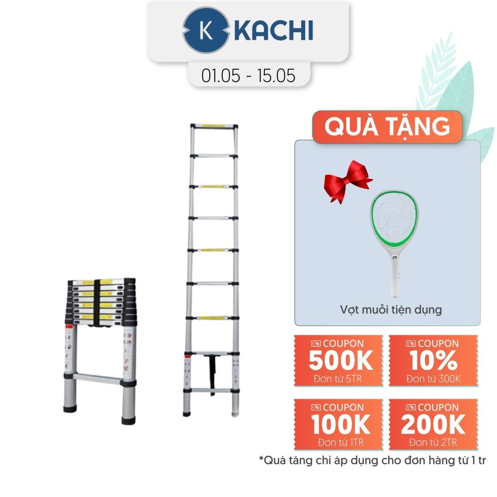 [Mã LIFEMALL253 giảm 100K đơn 250K] Thang nhôm xếp Kachi rút gọn dễ dàng