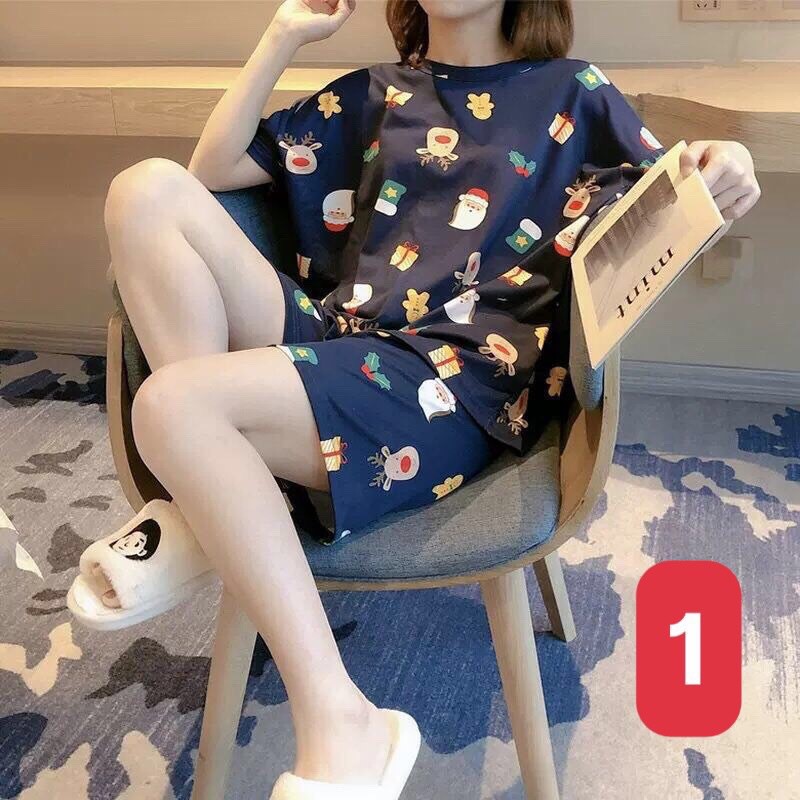 Bộ ngủ cộc tay siêu hot hè 2021