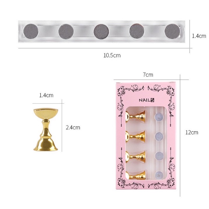 Đế gắn móng giả , đế nam châm gắn móng mẫu tập vẽ