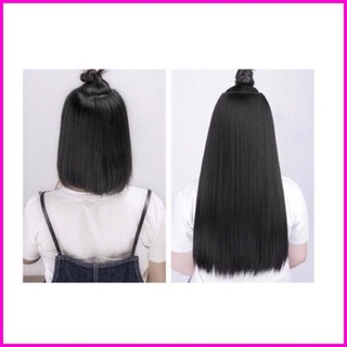 Tóc giả kẹp thẳng chất tơ cao cấp