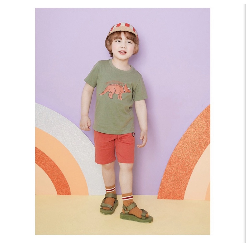 Bộ cotton hè cho bé trai hình khủng long BJJ003
