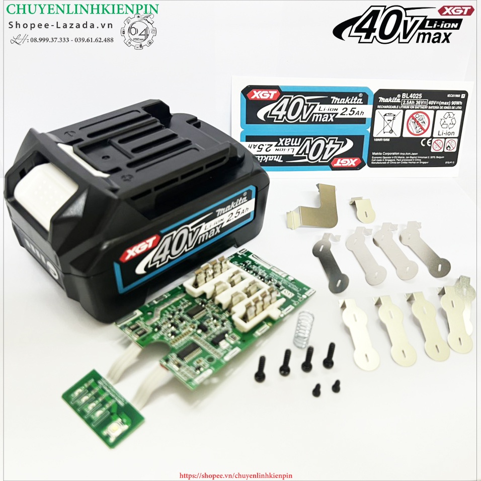 VỎ MẠCH THAY THẾ ZIN MAKITA 40V MAX 2.5A 18650