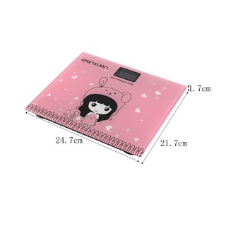 [P4047] Cân điện tử sức khoẻ mặt vuông nhiều hình đẹp chịu lực tối đa 200KG DV43