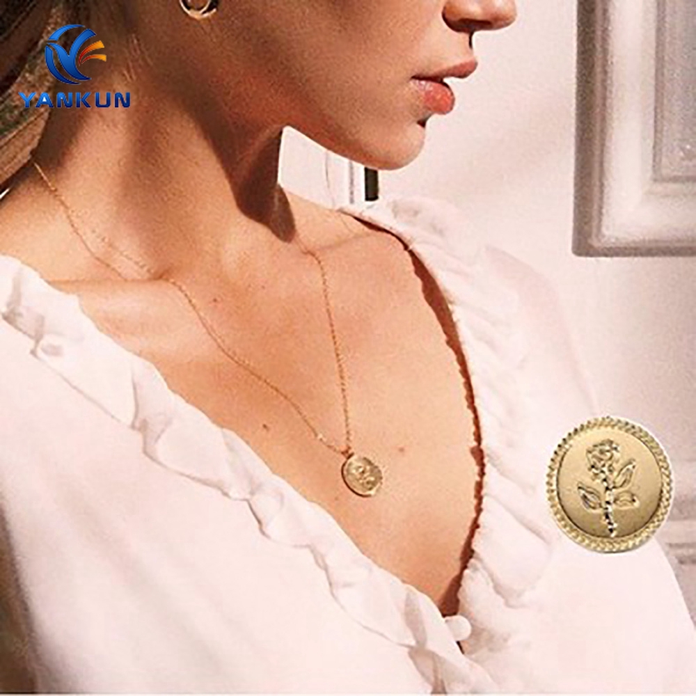 Dây chuyền hợp kim hình hoa hồng xinh xắn thời trang
