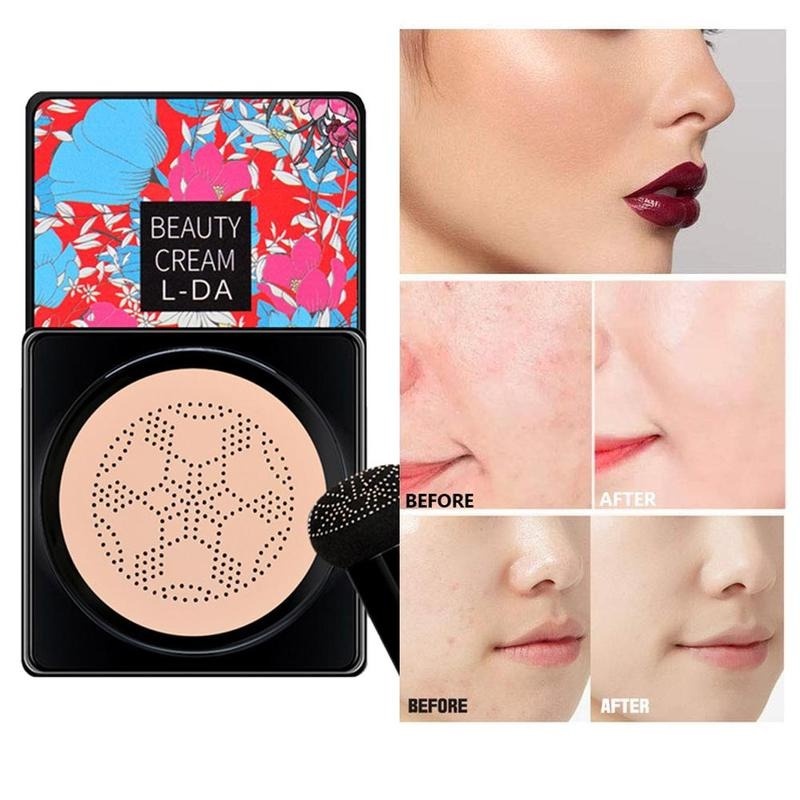 Kem Nền BB Air Cushion Che Khuyết Điểm Làm Trắng Da Chống Thấm Nước Kèm Mút Trang Điểm Hình