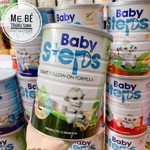 Sữa dê công thức Baby Steps số 1,2,3 Newzealand lon 900g date T1, T2/2022