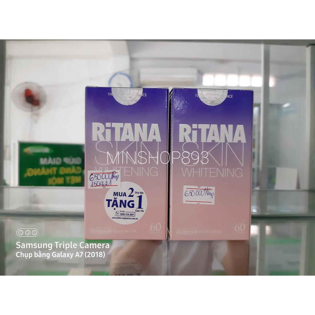 VIÊN UỐNG TRẮNG DA RITANA SKIN WHITENING LỌ 60 VIÊN