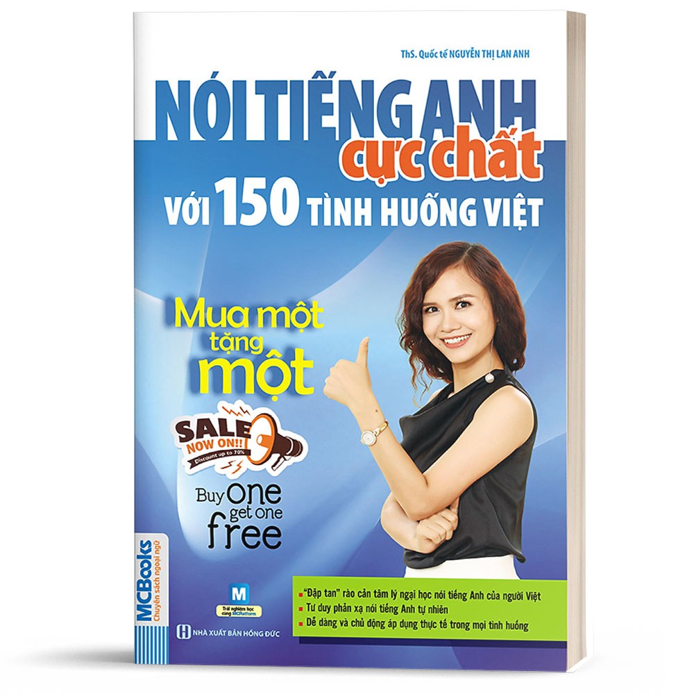 Sách - Nói tiếng Anh cực chất với 150 tình huống Việt Mua 1 tặng 1 - Buy one get one free