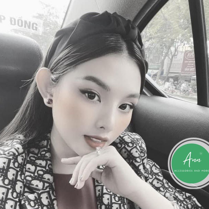 Bờm Tóc ❤️Freeship❤️ Bờm Nhún Phong Cách Hàn Quốc, Màu Đen/ Be, Cực Xinh và Sang Chảnh