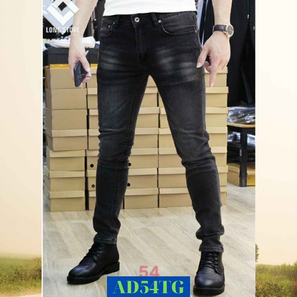 Quần Jean Nam Chất Bò  AD54TG Jean Nam Đen Wash Trẻ Trung Cá Tính Thời Trang TG10 Mẫu Trend (44 - 70KG) | BigBuy360 - bigbuy360.vn