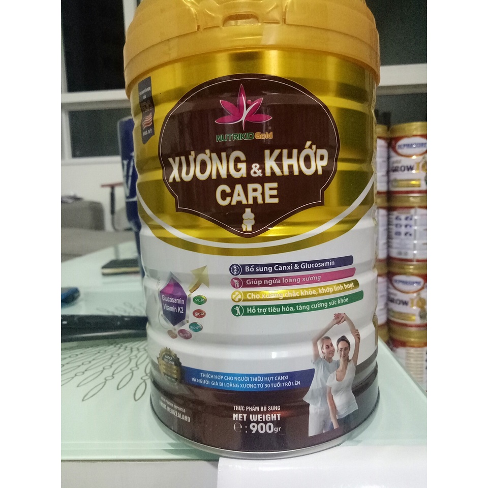 Sữa Xương khớp Nutrikidgold Care 900g bổ sung canxi - glucosamin giúp xương chắc, khớp khỏe, ngừa loãng xương,