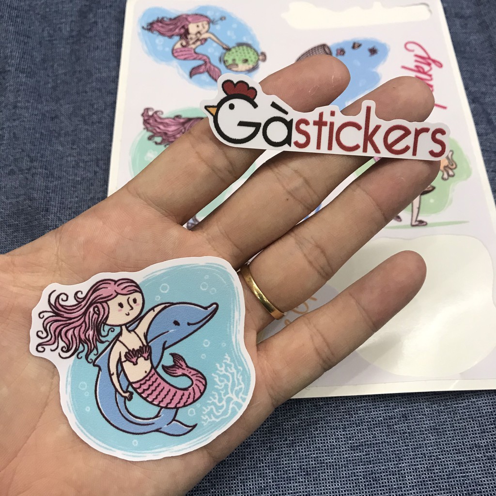 BỘ STICKER NÀNG TIÊN CÁ, NGỰA PONY - DÁN TRANG TRÍ NÓN BẢO HIỂM, LAPTOP, VALI, XE - CHỐNG THẤM NƯỚC