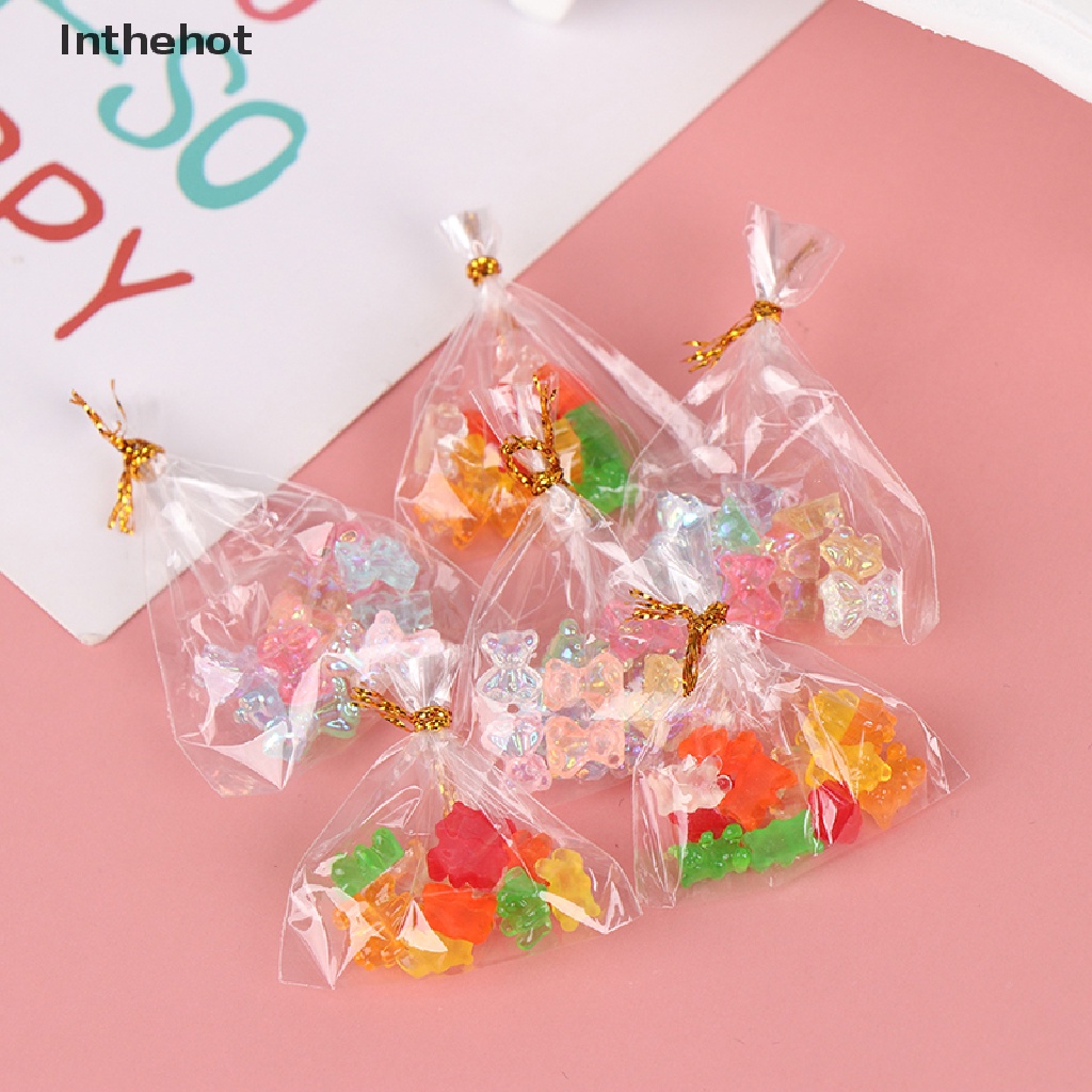 Set 12 đồ chơi nhà bếp thiết kế gấu kẹo đường tráng miệng thu nhỏ cho nhà búp bê 1:12