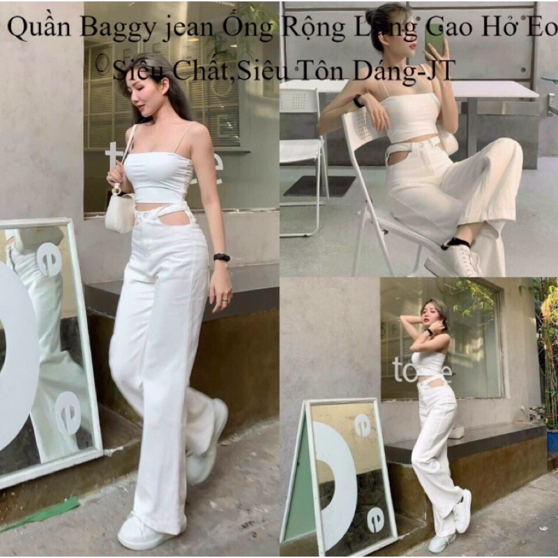 Quần Baggy Jean Lưng Cao Hở Eo Siêu Sexy Xịn Xò