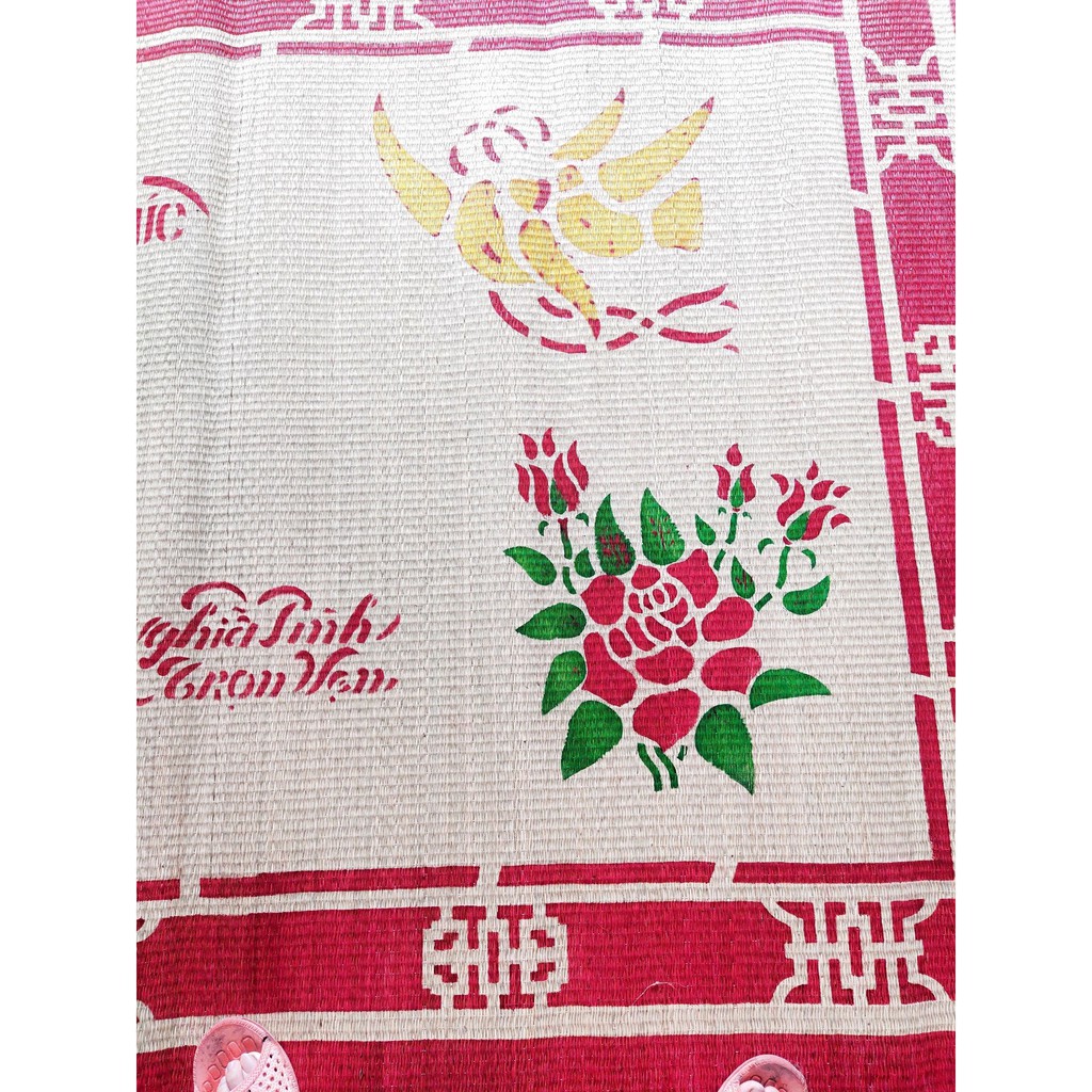 Chiếu Cói In Hoa Loại Đặc Biệt 1m2 x 1m9 100%Tự Nhiên