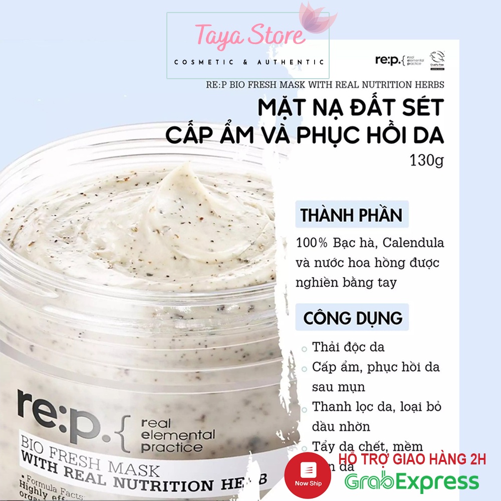 Mặt nạ đất sét hoa cúc, hương thảo và hoa hồng RE:P Bio Fresh Mask Hàn Quốc Giảm mụn, Kiềm dầu, Se khít lỗ chân lông