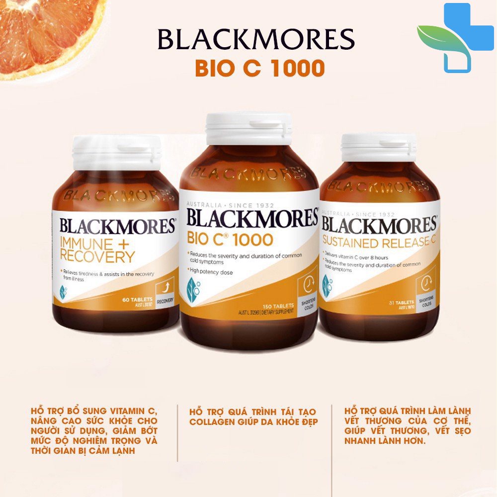 Blackmores Bio C 1000 - Viên uống bổ sung Vitamin C1000 tốt cho dạ dày 150 viên - Tăng đề kháng - Nội Địa Úc