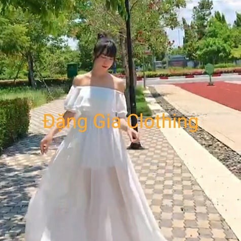 Đầm dự tiệc xẻ tà, đầm maxi bèo vai, đầm đi biển giá rẻ, đầm maxi xẻ tà, đầm dự tiệc sang trọng DG4377