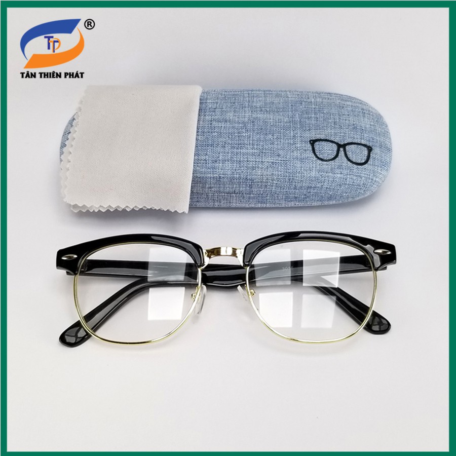 Gọng kính cận nam nữ 3106 màu đen và xám, tròng giả cận tròng 0 độ trong suốt chống ánh sáng xanh. Form ôm mặt