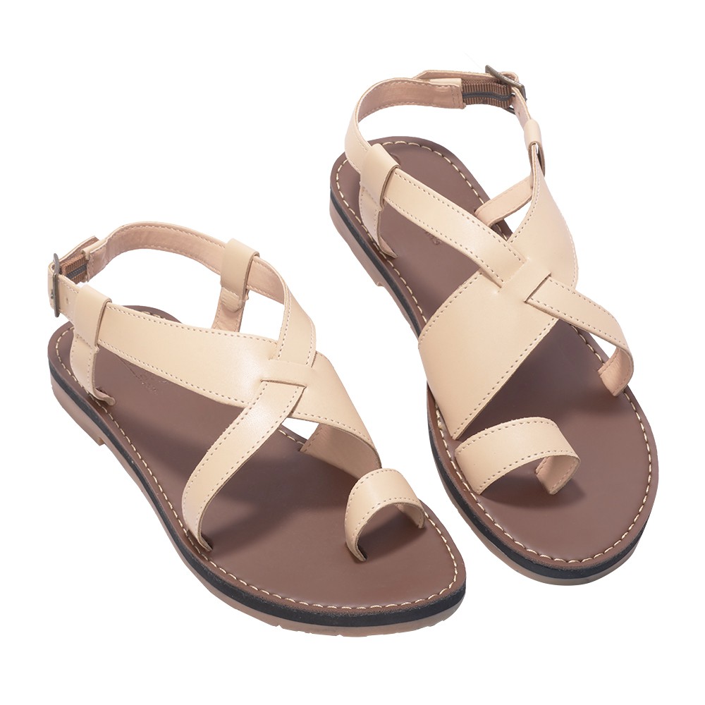 Sandal Bệt Nữ đẹp quai ngang da mềm 1 cm quai khóa gài có Bigsize học sinh viên, công sở VNXK S001