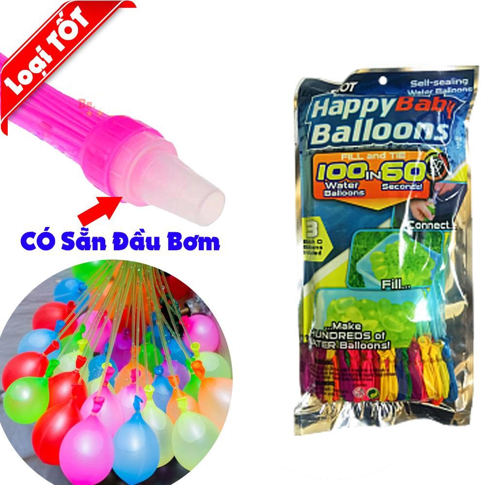 Bộ 111 Bong Bóng Nước Magic Balloons Nhiều Màu-Có Vòi Nối Bơm Siêu Nhanh